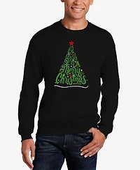 La Pop Art Men's We Wish You A Merry Christmas Word Crewneck Sweatshirt