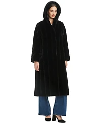 Jones New York Women's Hooded Faux-Fur Coat