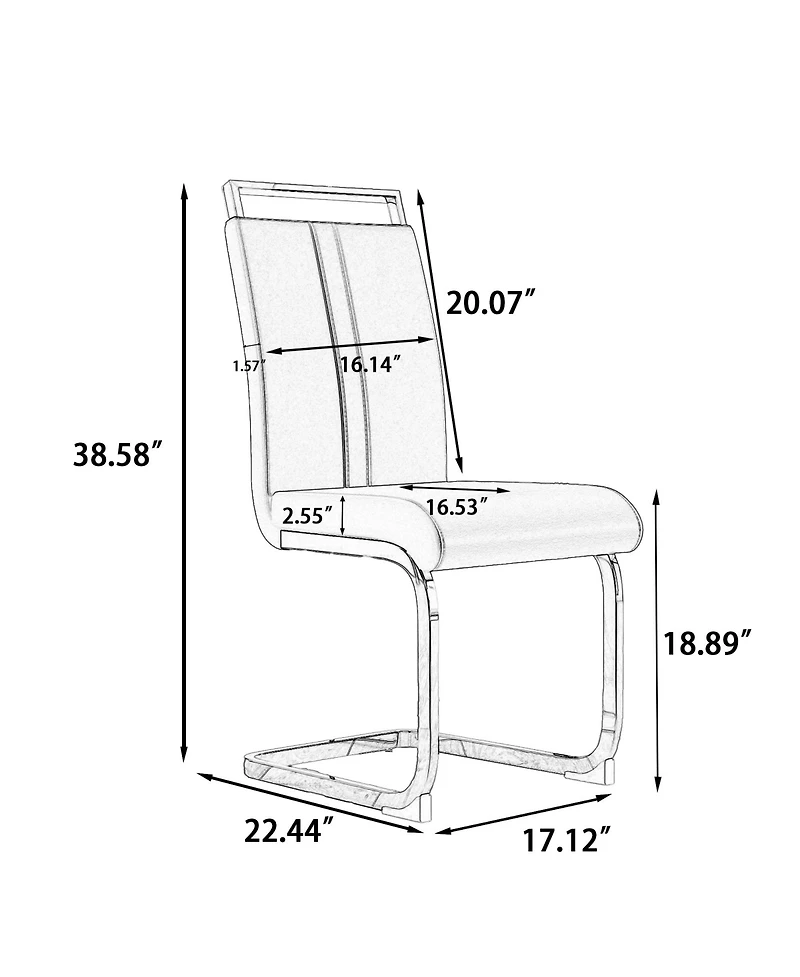 Streamdale Extendable Dining Table and Armless Chair Set for 6-8 (62.4