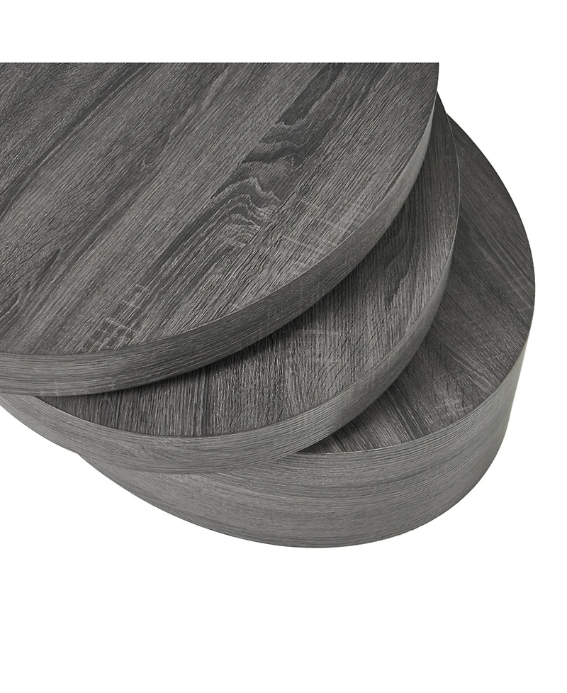 Streamdale Multi-Functional Oval Rotating Coffee Table with 3 Layer Surfaces