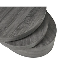 Streamdale Multi-Functional Oval Rotating Coffee Table with 3 Layer Surfaces
