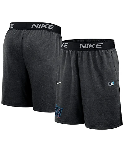 Nike Men's Black Miami Marlins Authentic Collection Performance Knit Shorts