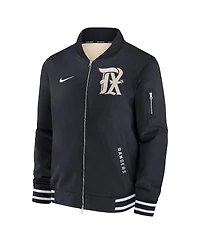 Nike Men's Black Texas Rangers Authentic Collection City Connect Full-Zip Bomber Jacket