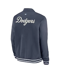 Nike Men's Navy Los Angeles Dodgers Authentic Collection City Connect Full-Zip Bomber Jacket