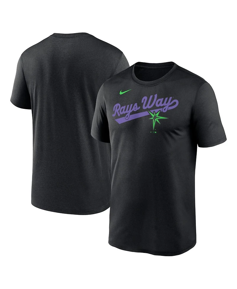 Nike Men's Black Tampa Bay Rays 2025 City Connect Team Phrase Script Legend Performance T-Shirt