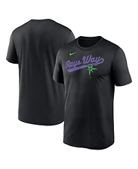 Nike Men's Black Tampa Bay Rays 2025 City Connect Team Phrase Script Legend Performance T-Shirt