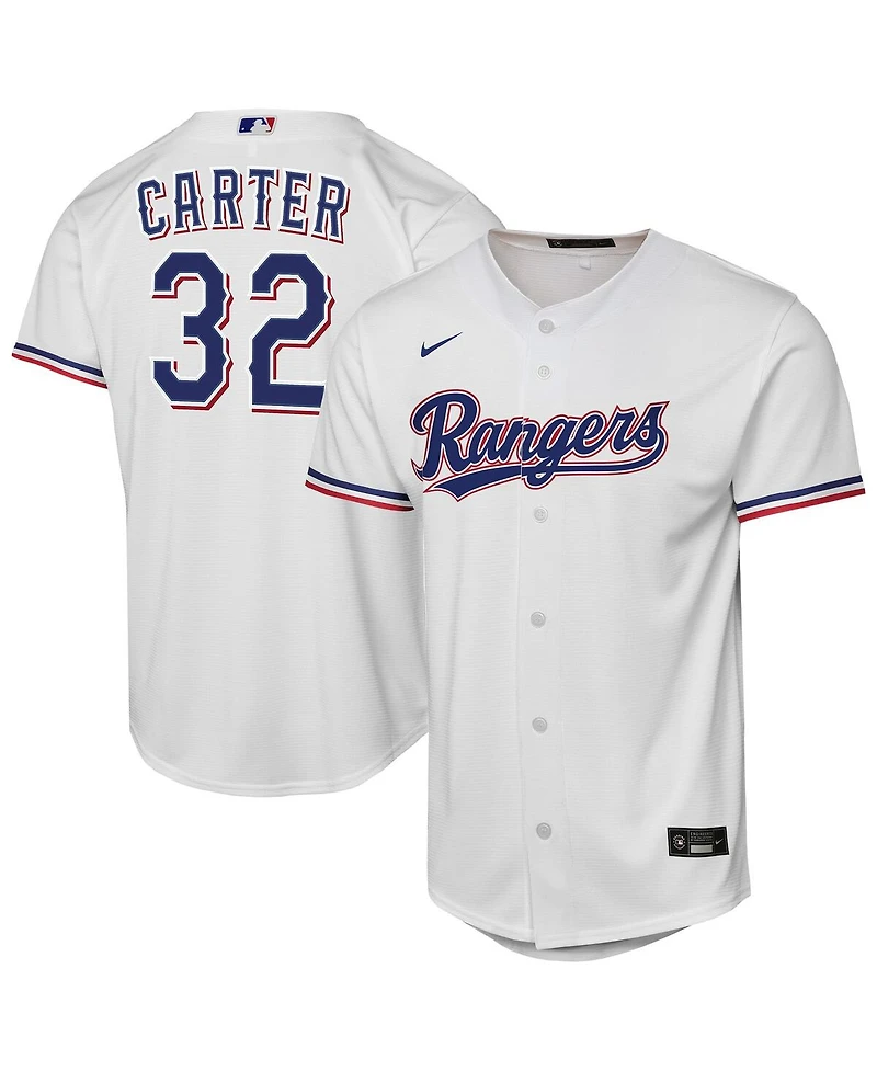 Nike Big Boys and Girls Evan Carter White Texas Rangers Home Replica Player Jersey