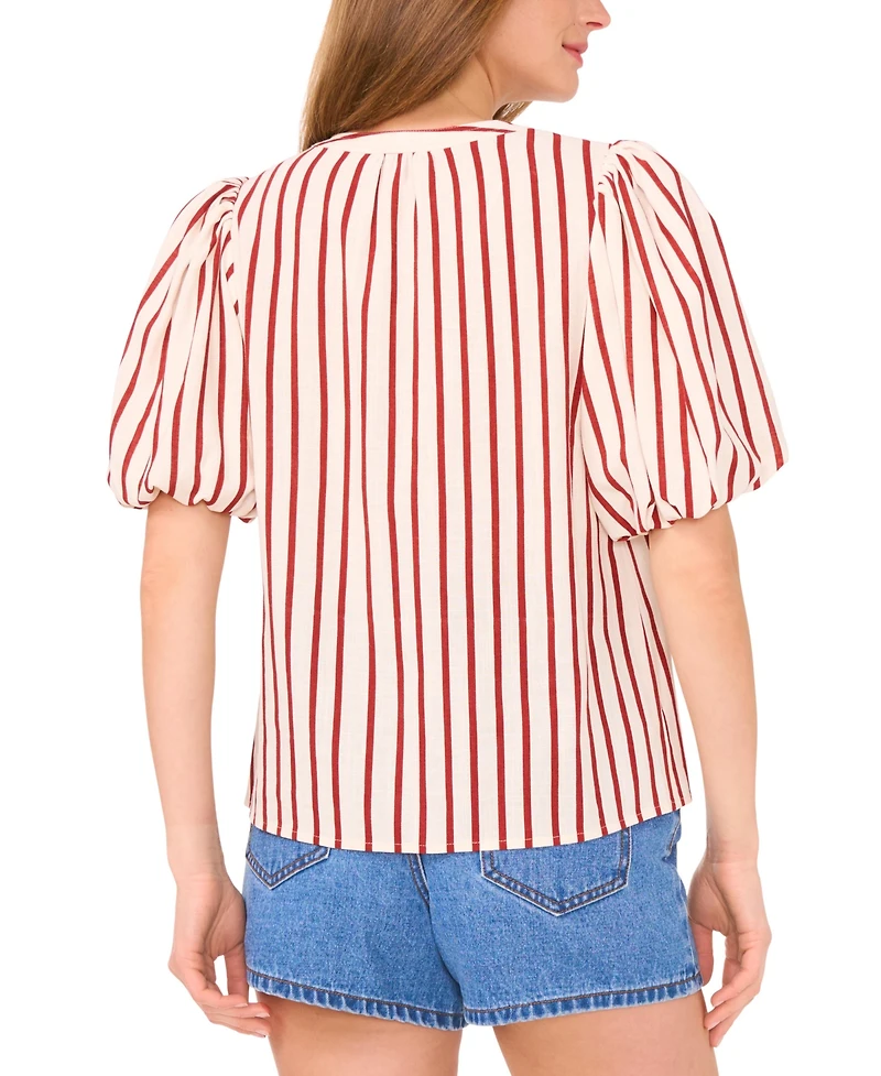 Vince Camuto Women's Puff-Sleeve V-Neck Top