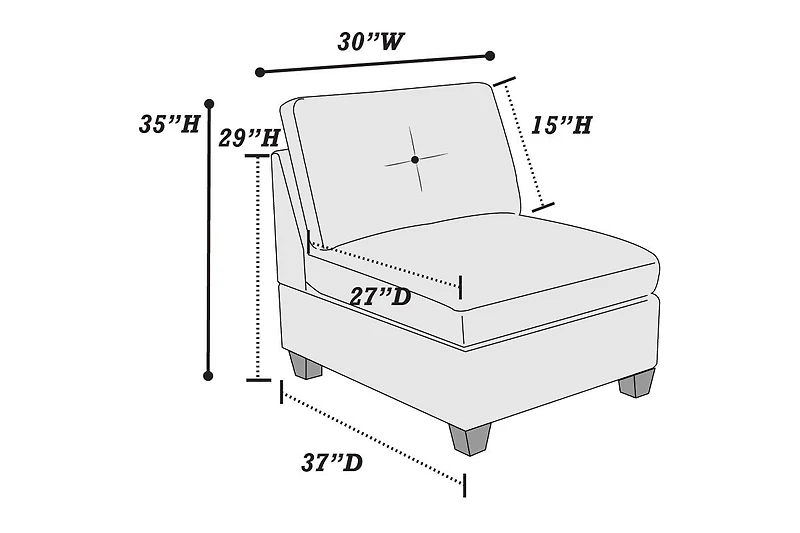 Streamdale Piece Ash Grey Chenille Fabric Modular Sectional with Ottomans