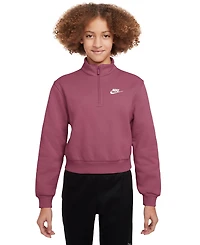 Nike Sportswear Big Girls Club Fleece 1/2-Zip Long-Sleeve Top
