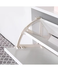 Slim Shoe Cabinet, Trendy Shoe Storage Cabinet with 3 Large Fold-Out Drawers & a Spacious Top Surface for Small Items, White