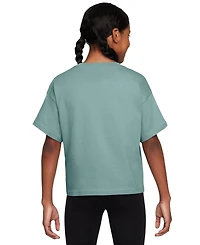 Nike Big Girls Sportswear Essential Cotton Swoosh Logo T-Shirt