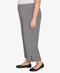 Alfred Dunner Plus Santa Barbara Button Cuffed All Around Elastic Ankle Pants