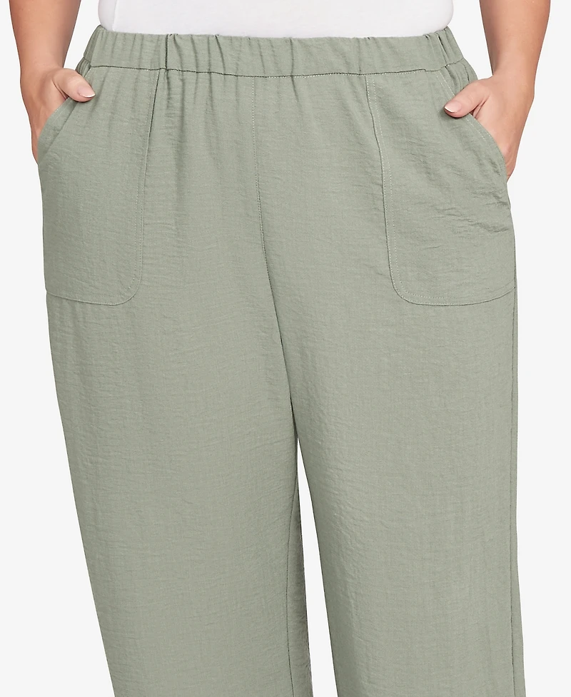 Alfred Dunner Plus Copper Canyon Patch Pocket Medium Length Elastic Waistband Pants