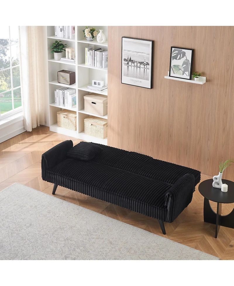 Streamdale Minimalist style, straight-line corduroy sofa suitable for sitting and lying in the living room and bedroom