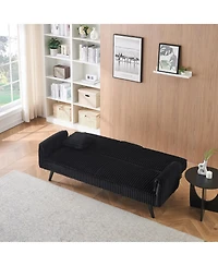 Streamdale Minimalist style, straight-line corduroy sofa suitable for sitting and lying in the living room and bedroom