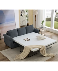 Streamdale 2-in-1 Queen Sleeper Sofa Bed with Memory Foam Mattress, Pull Out Couch Bed (Dark Gray