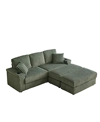 Streamdale Comfy 3-Seater Corduroy Sofa with Storage Spaces