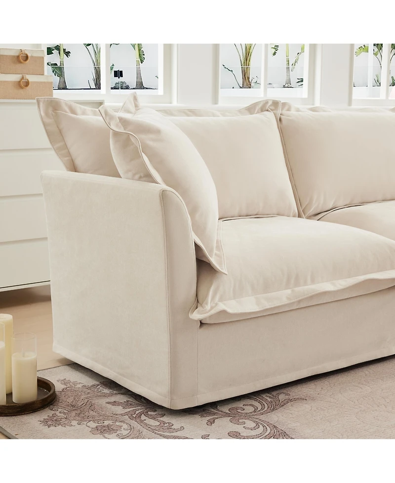Streamdale Modern 3-Seater Sofa with Supple Arms and Plush Pillows