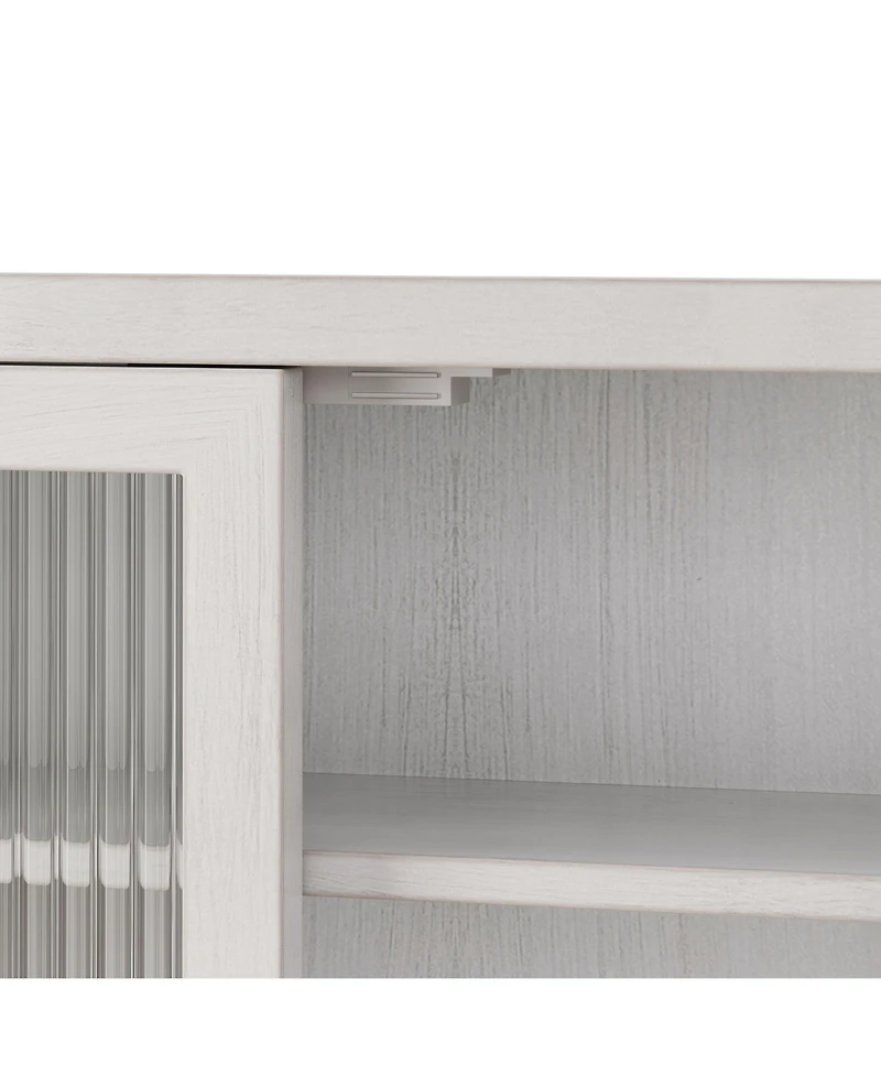 Streamdale 24.8" Glass Door Cabinet with 3-Tier Storage & Towel Rack