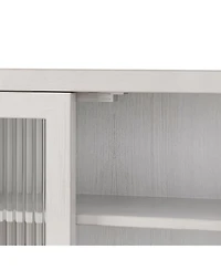 Streamdale 24.8" Glass Door Cabinet with 3-Tier Storage & Towel Rack