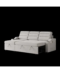 Streamdale 83" Convertible Sofa Bed with Storage, Recliner, and Cup Holder