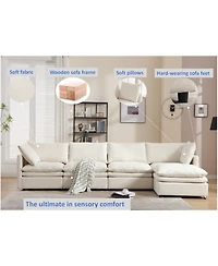 Streamdale 5-Seat U-Shaped Sectional Sofa with Sleeper and Chaise Lounge