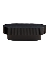 Streamdale 43" Handcraft Oval Coffee Table with Pedestal, Black