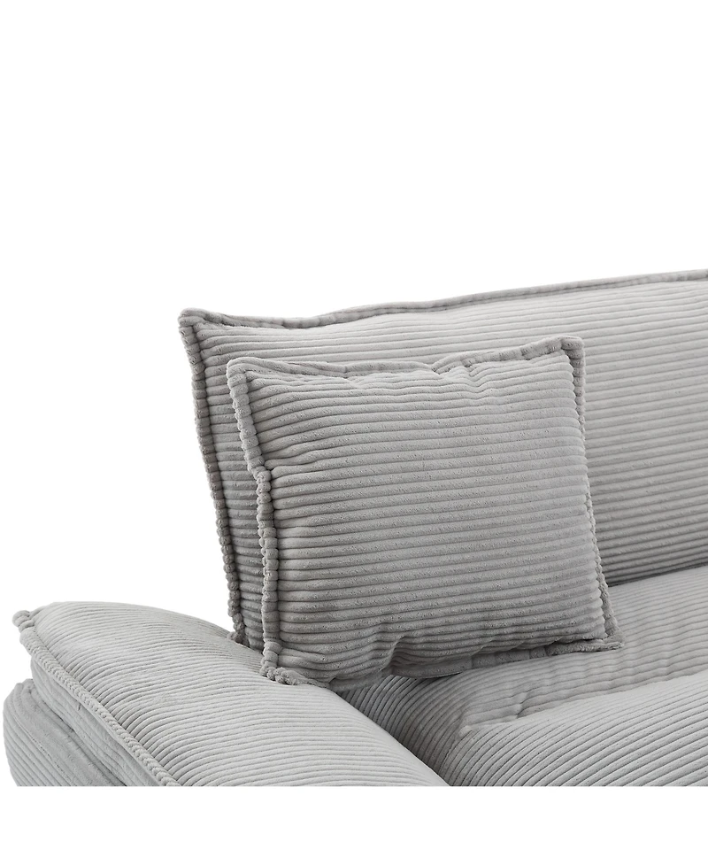 Streamdale Corduroy Sofa Sleeper Comfy, Deep-Seat Couch with Pillows