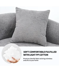 Streamdale 4-Seater Light Gray Sofa with Chenille Fabric and Pillows