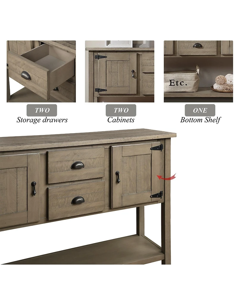 Streamdale Rustic Retro Sideboard Console Table with Storage