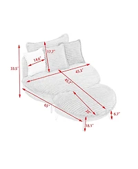 Streamdale Corduroy Sofa Fabric with Pillows, 65