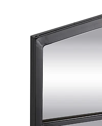Rosemary Lane 34" Metal Arched Window Pane Inspired Room Wall Mirror with Black Frame
