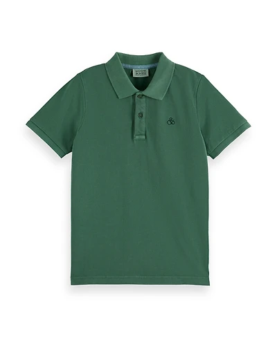 Scotch & Soda Little and Big Boys Garment Dyed Pique Polo Shirt