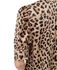 Dkny Jeans Women's Stand-Collar Puff-Sleeve Shirt - L3z