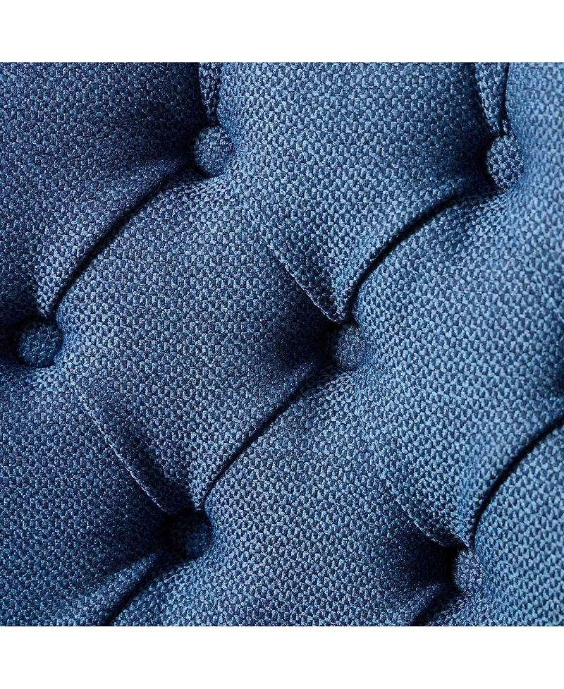 Streamdale Nikki Tufted Upholstered Linen Dining Chair (Set of 2), Blue Linen