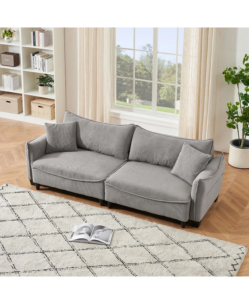 Streamdale Cozy Corduroy Sofa Bed with Pillows for Living Room