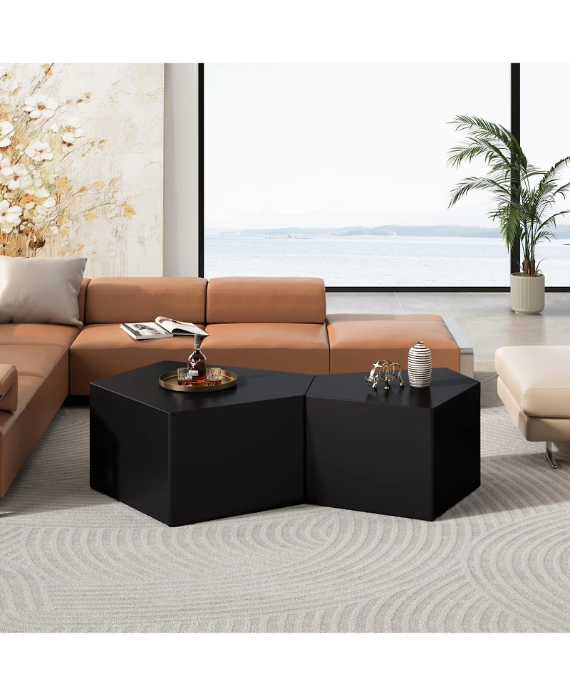 Streamdale Pentagon Nesting Coffee Table Set (Set of 2)