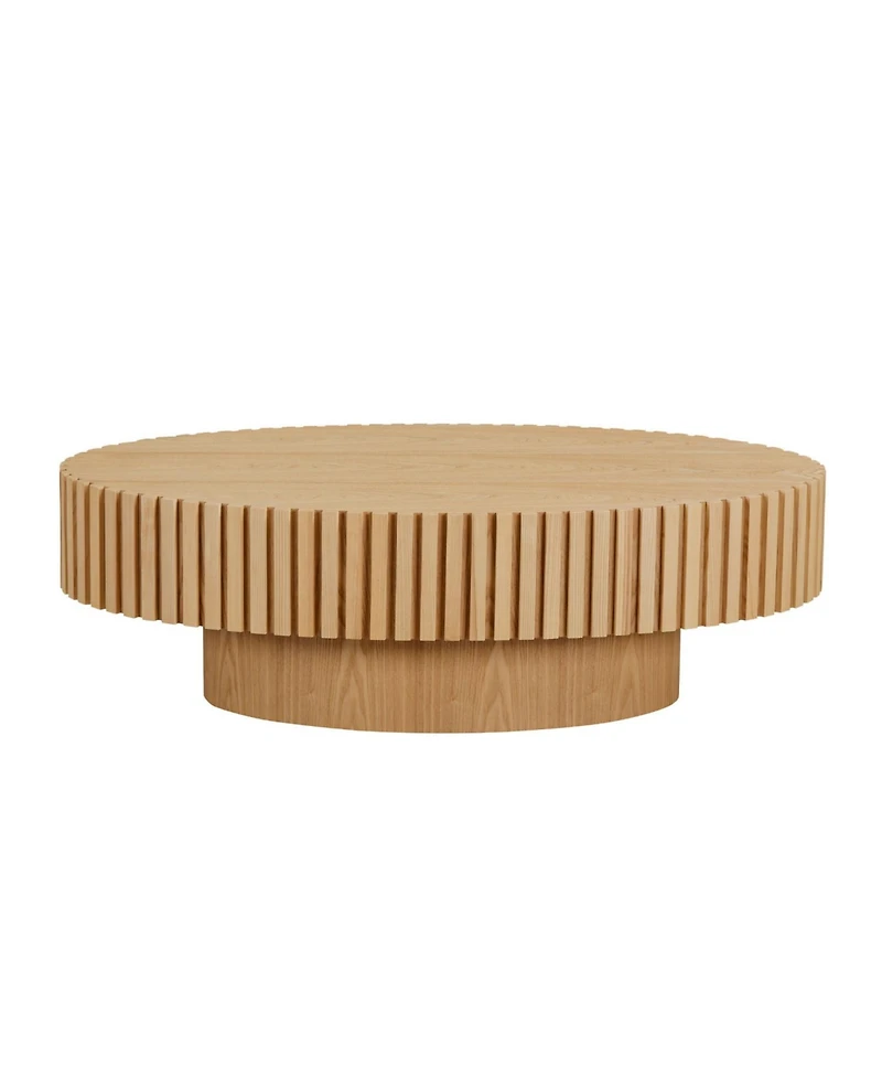 Streamdale Modern Oval Coffee Table with Pedestal Base, 43.7" for Living Room