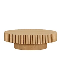 Streamdale Modern Oval Coffee Table with Pedestal Base, 43.7" for Living Room