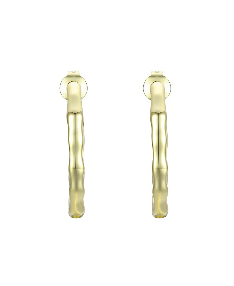 Stylish 14K Gold Plated Open Hoop Earrings