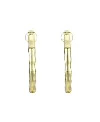 Stylish 14K Gold Plated Open Hoop Earrings