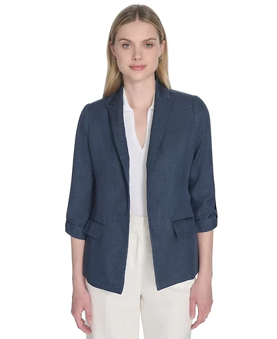 Calvin Klein Women's Faux Denim 3/4 Sleeve Jacket