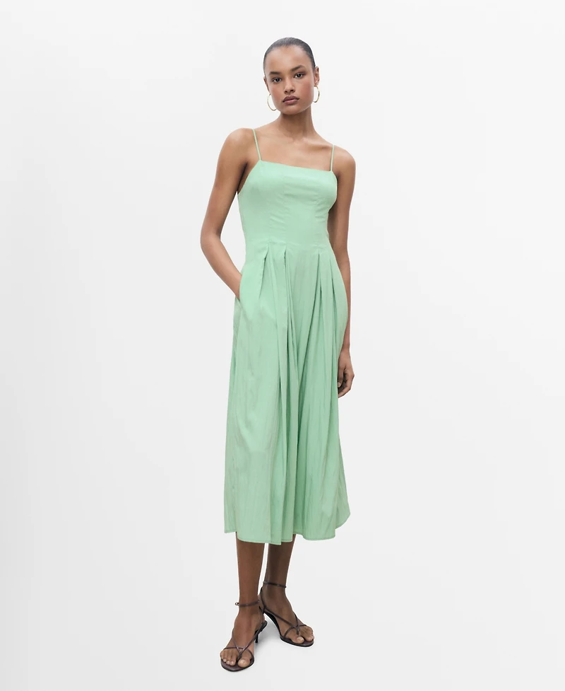 Mango Women's Pleated A-Line Dress