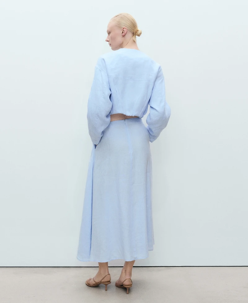 Mango Women's Pleat Detail Linen Skirts