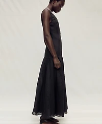 Mango Women's Ruffled Linen-Blend Dress