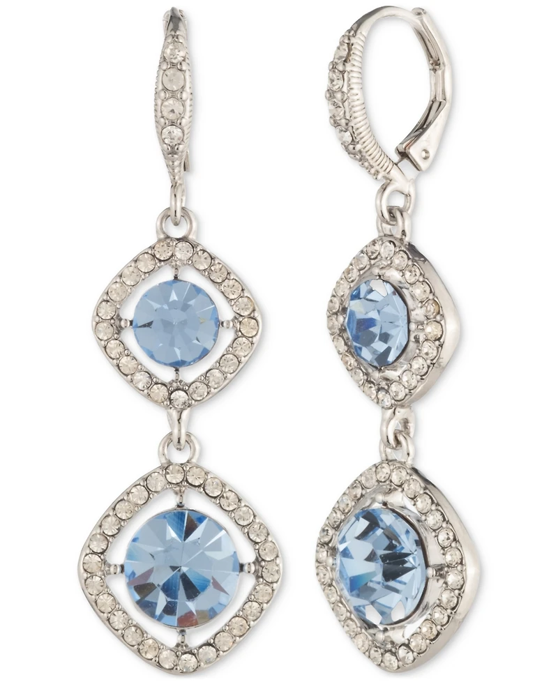 Givenchy Pave & Round Crystal Halo Double Drop Earrings