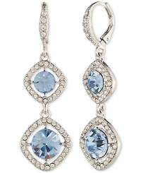 Givenchy Pave & Round Crystal Halo Double Drop Earrings