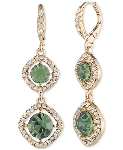 Givenchy Pave & Round Crystal Halo Double Drop Earrings