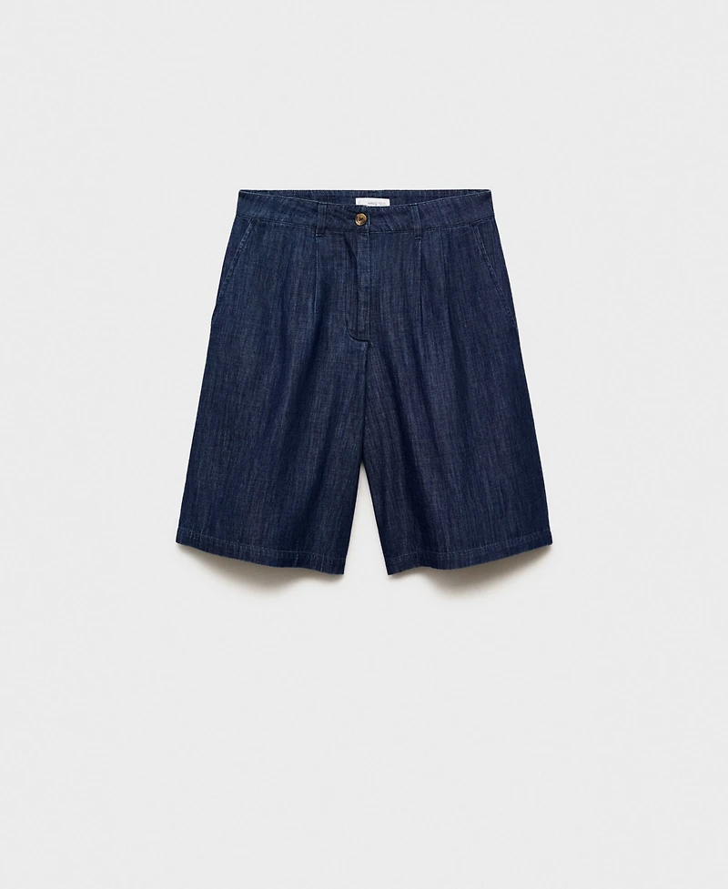 Mango Women's Rinse-Wash Denim Bermuda Shorts